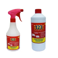 Schoonmaakartikelen-123 Products  Clean Shampoo spuitflacon en navulverpakking voordeelpakket 650 ml