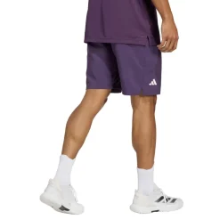 Tenniskleding-adidas Club Climacool 3-Stripes tennisshort heren aurora plum