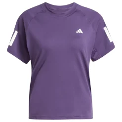 Tenniskleding-adidas Club 3-Stripes Climacool tennisshirt dames  burgundy