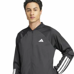 Tenniskleding-adidas Club 3-stripes knitted trainingsjack heren black