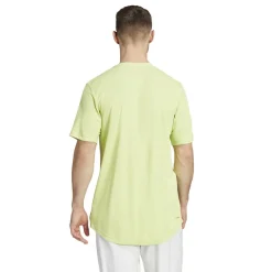 Tenniskleding-adidas Club 3-Stripes tennisshirt heren pulse lime