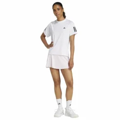 Tenniskleding-adidas Club 3-stripes tennisshirt dames white