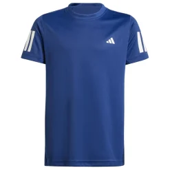 Tenniskleding-adidas Club 3-Stripes tennisshirt junior dark blue