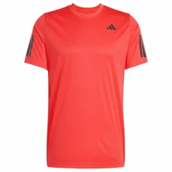 Tenniskleding-adidas Club 3-stripes tennisshirt heren semi lucid red