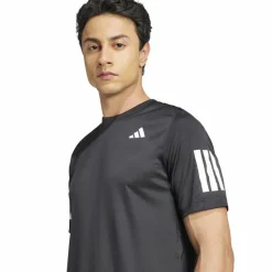 Tenniskleding-adidas Club 3-stripes tennisshirt heren black