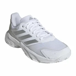 Tennisschoenen-adidas Courtjam Control 3 Clay tennisschoenen dames cloud white silver metallic grey one