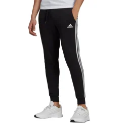 Sportbroek-adidas Essentials Fleece 3-Stripes joggingbroek heren black