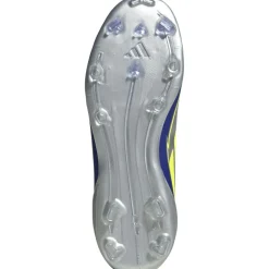 Voetbalschoenen-adidas F50 League Messi FG MG voetbalschoenen junior silver metallic solar yellow lucid blue