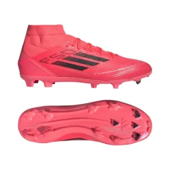 adidas F50 League Mid-cut FG MG voetbalschoenen turbo aurora black platinum metallic< Voetbalschoenen