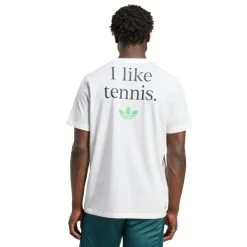 Tenniskleding-adidas Graphic tennisshirt heren white