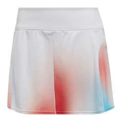 Tenniskleding-adidas Mel Match tennisrokje dames white black vivid red