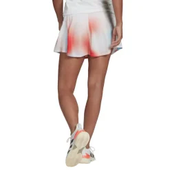 Tenniskleding-adidas Mel Match tennisrokje dames white black vivid red