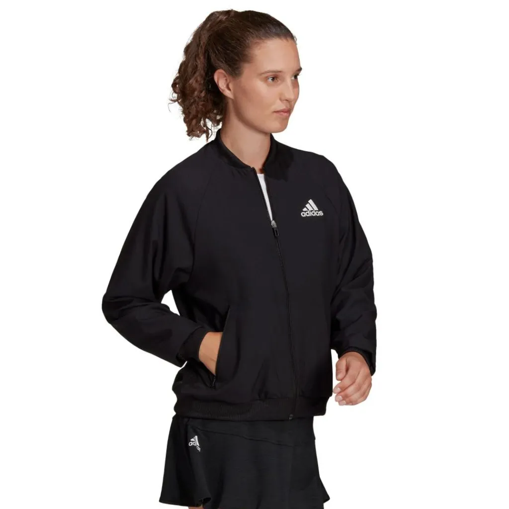 adidas Melbourne trainingsjack dames black white< Tenniskleding