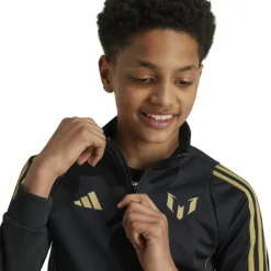 Voetbalkleding-adidas Messi trainingsjack junior black gold