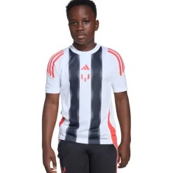 Voetbalkleding-adidas Messi voetbalshirt junior white semi lucid red
