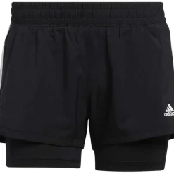 Sportbroek-adidas Pacer 3-Stripes 2-in-1 short dames black
