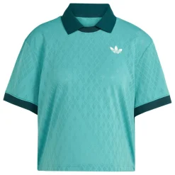 Tenniskleding-adidas Pro Climacool tennispolo dames powder teal