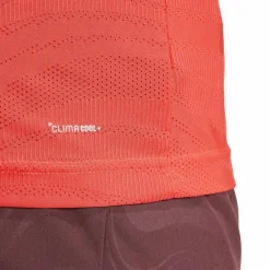 Tenniskleding-adidas Pro FreeLift tennisshirt heren semi lucid red