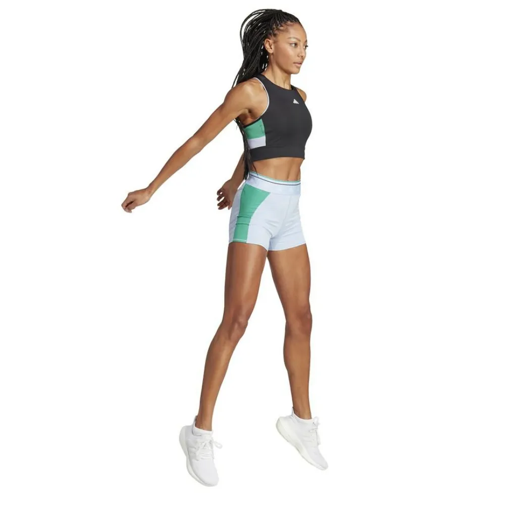 Sportshirt-adidas Techfit Colorblock Cropped Training tanktop dames  black semi court green