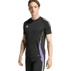 Voetbalkleding-adidas Tiro 24 voetbalshirt heren black purple rush