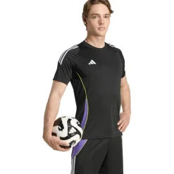 Voetbalkleding-adidas Tiro 24 voetbalshirt heren black purple rush