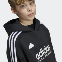 Sport Trui-adidas Tiro fleece hoodie junior black white