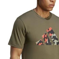 Sportshirt-adidas Train Essentials Seasonal Logo trainingsshirt  heren olive strata