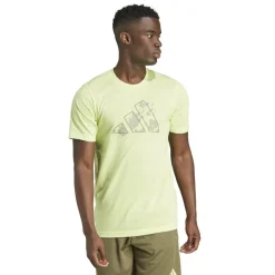 Sportshirt-adidas Train Essentials Seasonal shirt heren pulse lime silver pebble