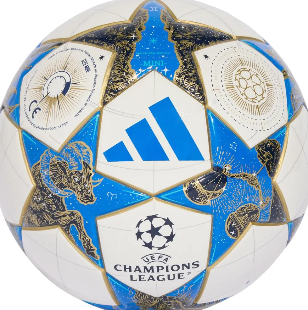 Voetbal Kopen-adidas UCL League Stage Mini voetbal white dark blue multicolour gold metallic 25 - 26