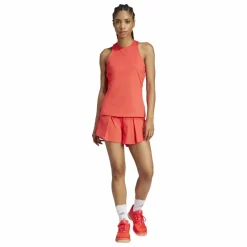 Tenniskleding-adidas Y-Tank tennis tanktop dames semi lucid red
