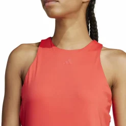 Tenniskleding-adidas Y-Tank tennis tanktop dames semi lucid red