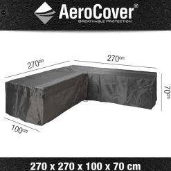 Aerocover Loungesethoes hoekset 270 x 270 x 100 x 70 antraciet< Tuinmeubelhoezen