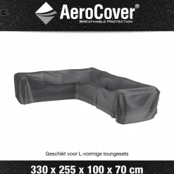 Tuinmeubelhoezen-Aerocover Loungesethoes hoekset 330 x 255 x 100 x 70 antraciet