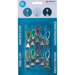 Alpina Handdoekklemmen multicolour 10 stuks< Keukengerei