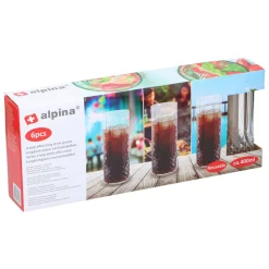 Alpina Longdrinkglas 400 ml transparant 6-pack< Glazen & Bekers