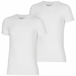 Apollo Bamboo V-hals shirt heren white 2-pack< Sportondergoed