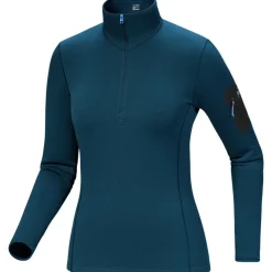 Arc'teryx Kyanite Baselayer Zip Neck shirt dames midnight frost< Outdoor Shirt