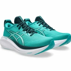 Hardloopschoenen-Asics Gel-Nimbus 27 hardloopschoenen heren wave teal saxon green