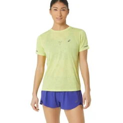 Asics Metarun Pattern SS hardloopshirt dames glow yellow< Hardloopkleding