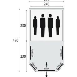 4-Persoons Tent|Tunneltenten-Bardani AirWave 260 TC opblaasbare tent beige