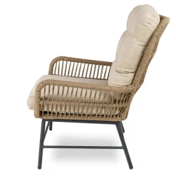Tuinstoelen-Bardani Boston loungestoel inclusief hocker sahara dust