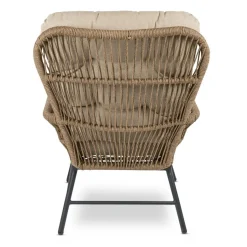 Tuinstoelen-Bardani Boston loungestoel inclusief hocker sahara dust