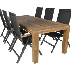Tuinsets-Bardani Roma 240 Aruba 6 tuinset verstelbaar teak antraciet