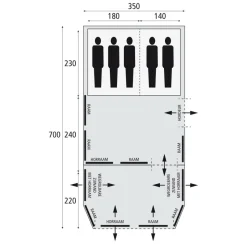 Bardani Royal Prestige 350 Air RSC opblaasbare tent beige< 5-Persoons Tent|Tunneltenten