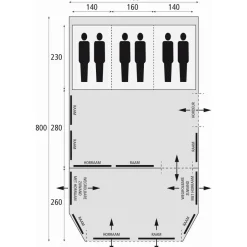 6-Persoons Tent|Familietenten Niet Opblaasbaar-Bardani Royal Prestige 460 RSC tunneltent beige