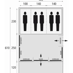 Bardani Spitfire 400 XL RSTC tunneltent beige< 5-Persoons Tent|Familietenten Niet Opblaasbaar