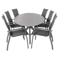 Bardani Varesse 240 x 108 cm Legato stapelbaar 6 tuinset  antraciet< Tuinsets