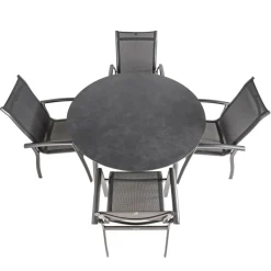 Bardani Verdi Legato ø 130 cm tuinset 5-delig antraciet< Tuinsets