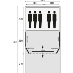 Tunneltenten|Koepeltenten-Bardani Wave Prestige 350 DeLuxe RSTC tunneltent beige