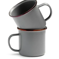 Barebones Emaille mok 473 ml grey 2-pack< Glazen & Bekers